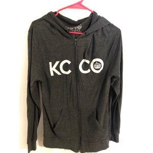 Chive KCCO lightweight heather grey zip hoodie XL